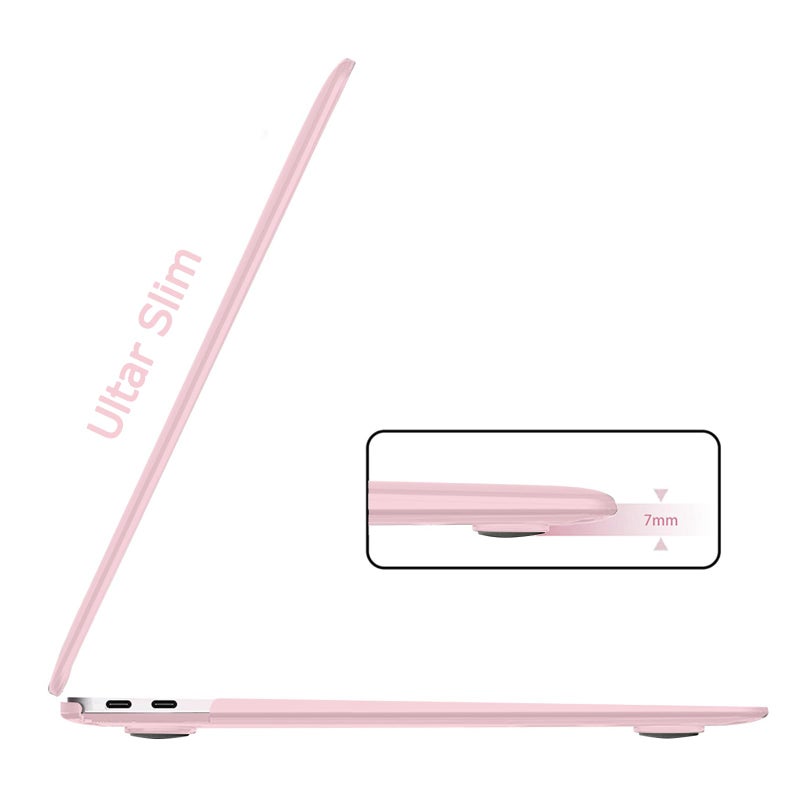 B BELK Compatible with MacBook Air 13 inch Case 2022 2021 2020 2019 2018 Release A2337 M1 A2179 A1932 with Touch ID  Plastic Laptop Hard Shell Case + Keyboard Cover + Screen Protector  Rose Quartz - Image 4